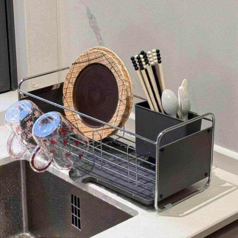 MOMO HOME窄边碗碟沥水架厨房水槽置物架家用小型杯架台面转角
