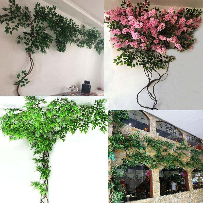 模拟树藤绿色植物藤装饰藤绿叶室内假花藤叶墙假树天花板装饰植物