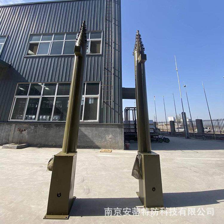 防雷 3米电动升降杆避雷针自立式手摇伸缩杆快装式伸缩接闪器