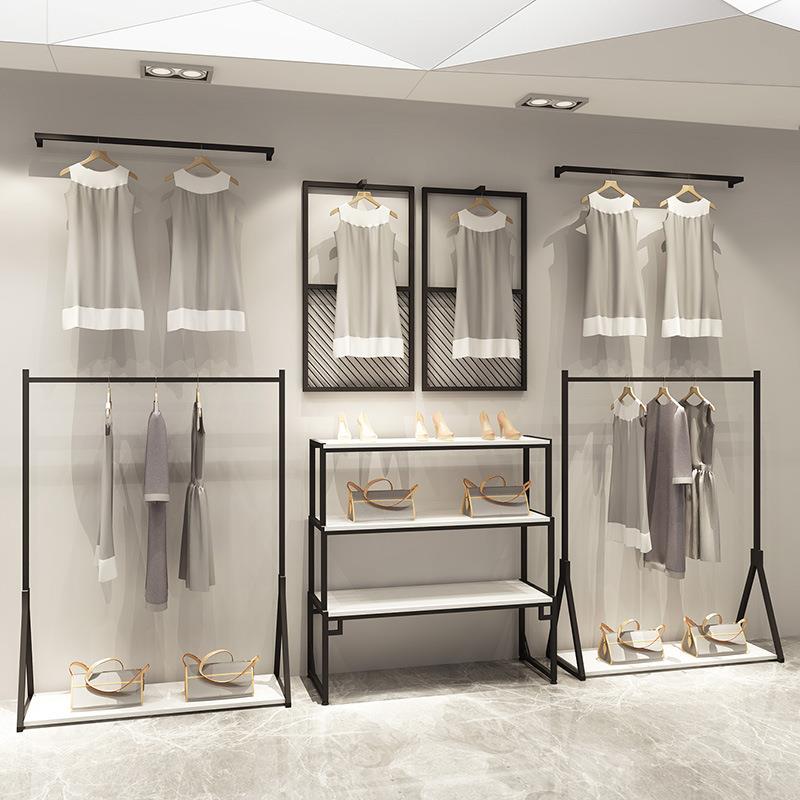 服装展示架上墙正挂女装店货架陈列架卖衣服的架子简约衣帽架家用