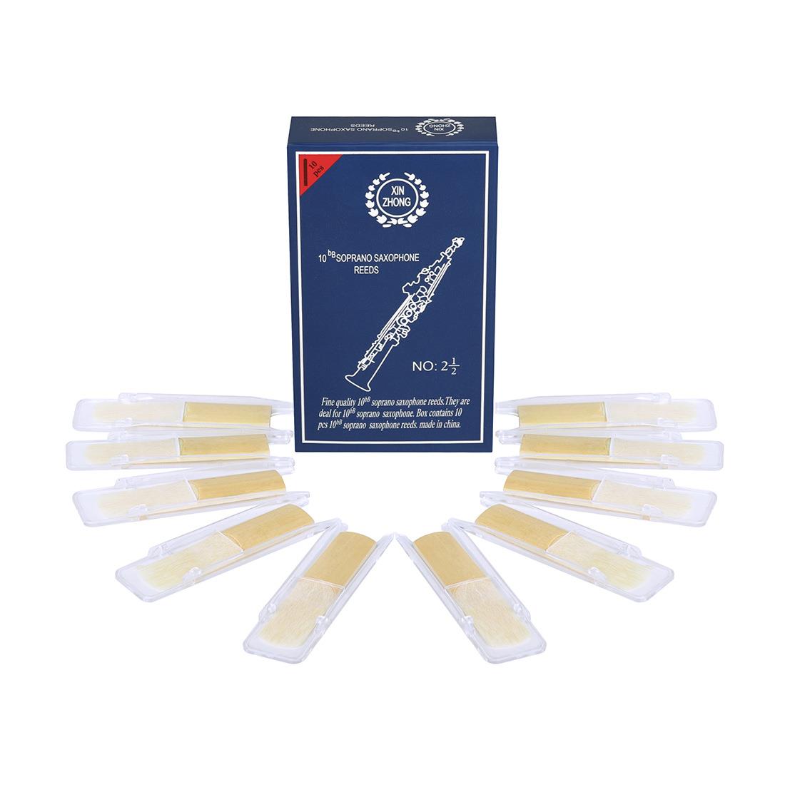 新忠2.5号降E调萨克斯芦苇哨片独立哨片夹簧片10支装黑管哨片
