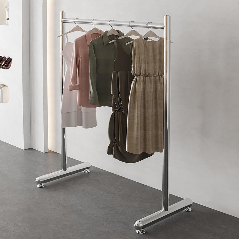 不锈钢挂衣架服装店展示架男女装货架家用网红落地挂衣杆陈列架