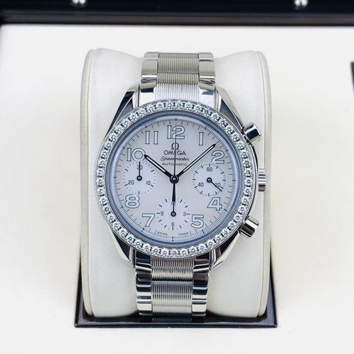 98新欧米茄超霸珍珠贝母镶钻3535.71.00自动机械35.5mm女士手表