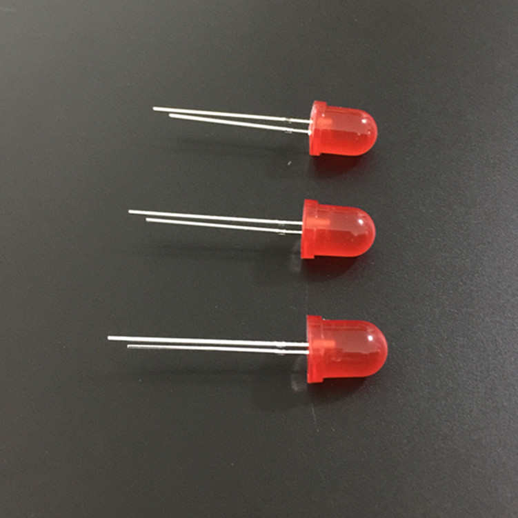 批发大头F10红绿蓝黄白插件led灯10mm圆头灯珠直插式led灯珠
