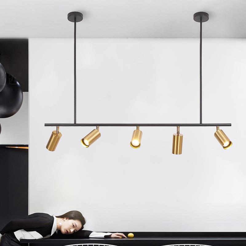现代简约金色射灯轨道吊灯商用北欧长条餐厅灯led长杆服装店射灯