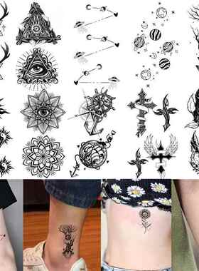 跨境新款小清新纹身贴黑白 彩色套装任意组合厂家现货直销 tattoo