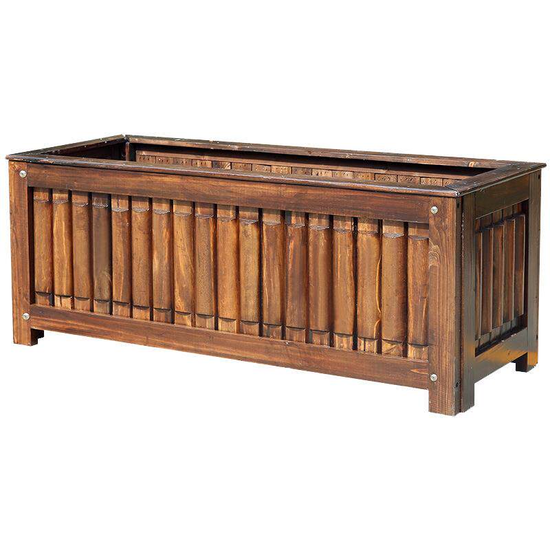 长方形大号防腐木花箱阳台种植户外花箱木制花桶园艺碳化木花盆
