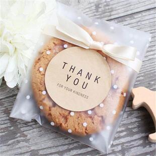 100pcs/lot Translucent dots Plastic cookie packaging bags