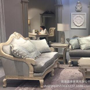 美式 茶几电视柜边 复古沙组合a角rt复755发兴印欧记客厅配套家具式