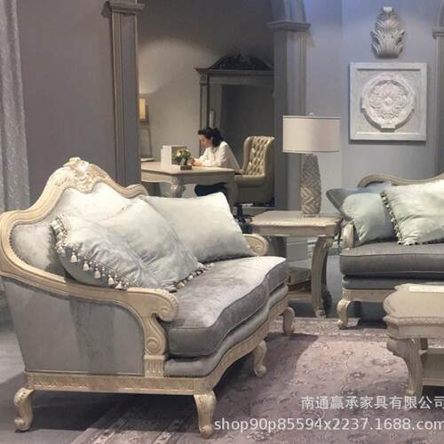 新款直销美式复古沙发组合art复兴印记客厅配套家具欧式茶几电视
