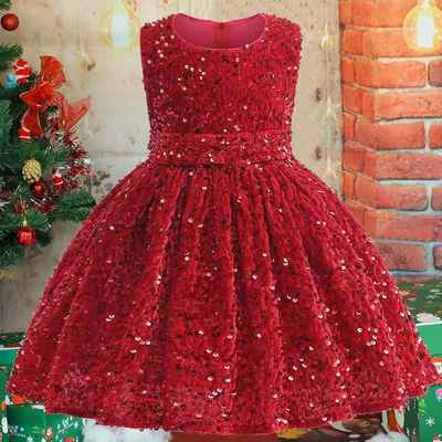 欧美圣诞节女童童裙万圣节蓬蓬裙小童休闲小礼服女童公主裙连衣裙