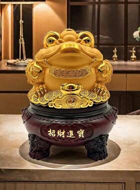 客厅柜子摆件高级感沙金金蟾办公客厅电视柜装饰品工艺品开业乔迁