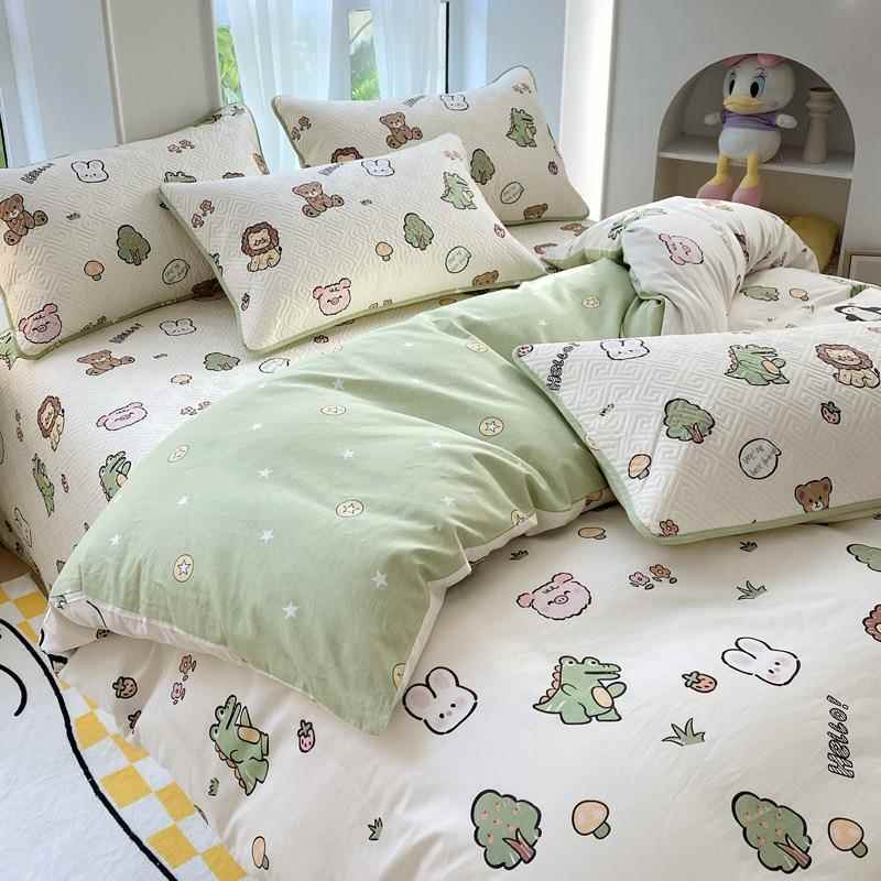 5ZV7双面全棉床盖件单件榻榻mF76T6H8J米1.8纯绗缝夹棉床单三套两