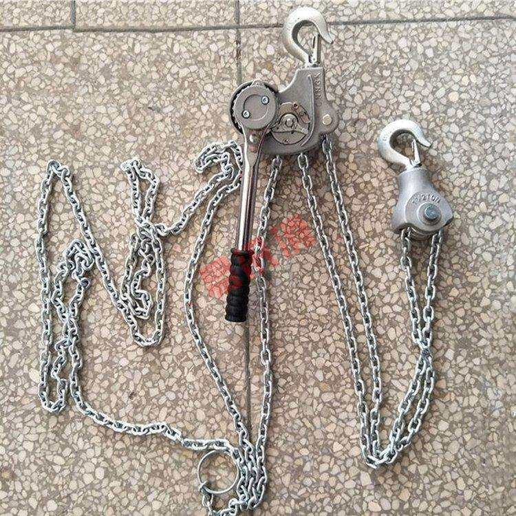 铝合金手板葫芦6T*3m起重吊装收紧器电缆紧线器链条式手摇葫芦