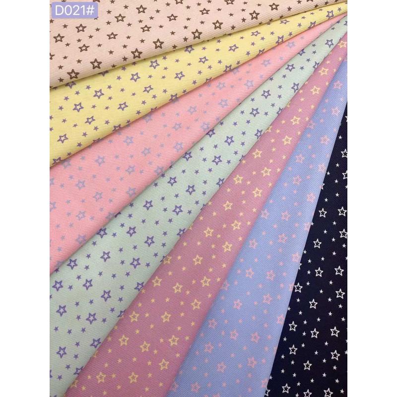 新款印花布料彩色星星五角星服装面料箱包布童装布数码印花