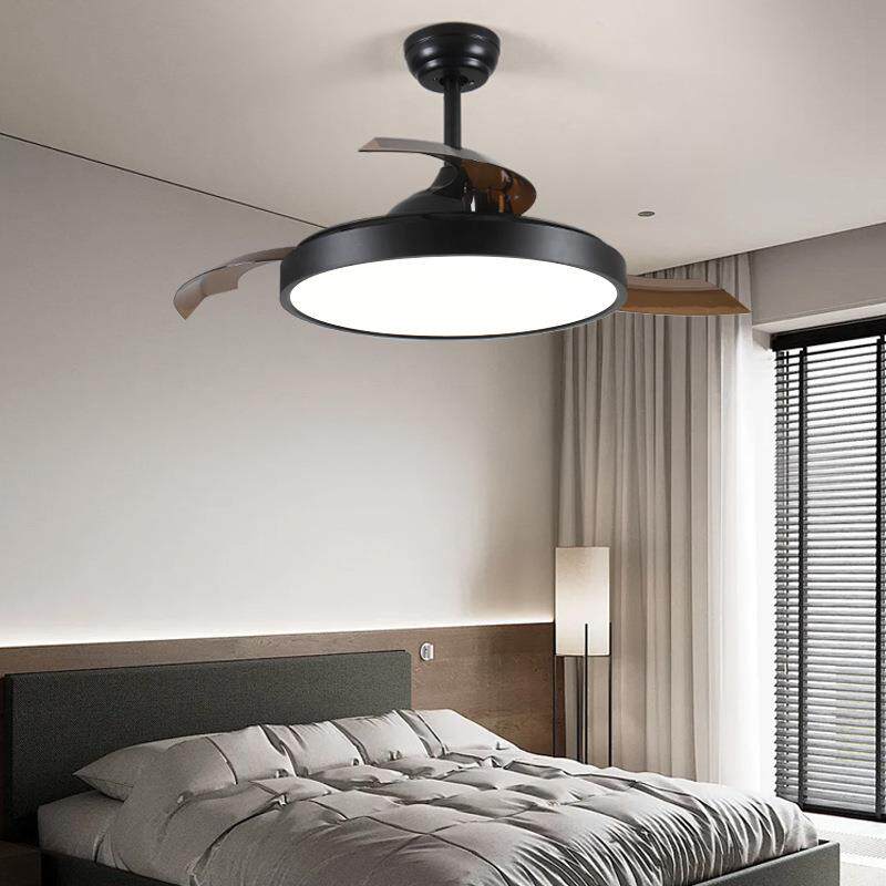 全光谱隐形风扇灯餐厅家用带电扇一体客厅灯卧室大风力三防吊扇灯