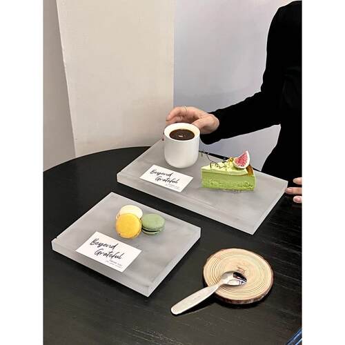 亚克力纯色简单冷餐糕点托盘西点糕点宴会冷冻寿司展示底座烘焙甜
