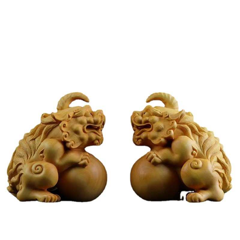 【有求必应】黄杨木雕刻摆件貔貅招财手把件文玩随身茶宠