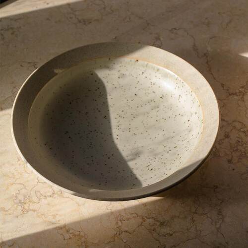 北欧覆古陶土浅口深盘7英寸盘子家用拌面 面拉面 面碗饭厅创意陶