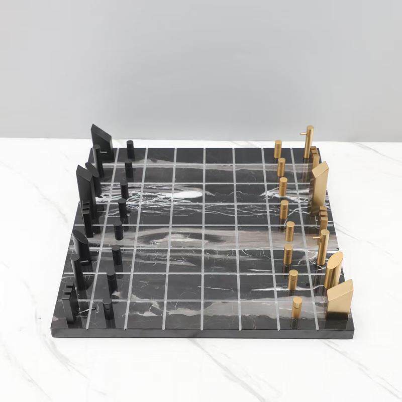 欧式大理石棋盘样板房电视柜卧室书房客厅餐厅桌面家居饰品摆件