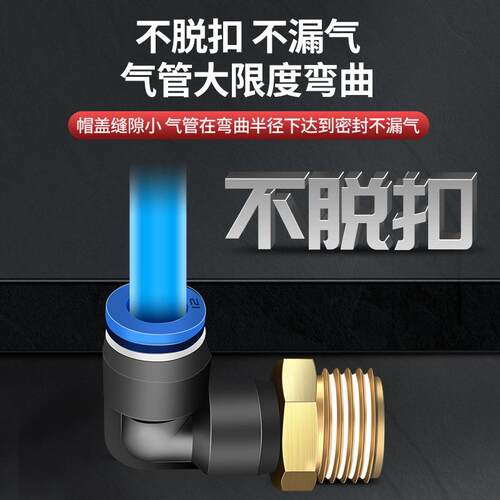 整包气管快速接头PL6-01快插螺纹直角弯PL8-02/4-M5/10-03/12-04