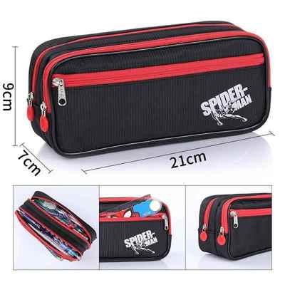 联众大容量双层防水笔袋通用韩版简约初高中生文具盒帆布铅笔盒