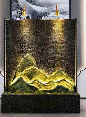 大型水幕墙鱼池假山水景公玄司关风水轮办室外客水厅IFE流公喷泉