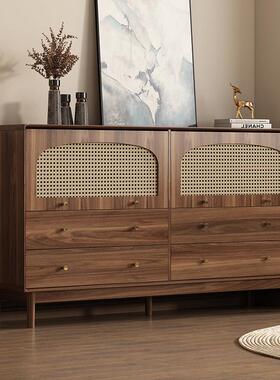 客收厅纳柜斗柜小立柜复室古藤编实木置物RDE柜卧腿靠墙储物柜抽