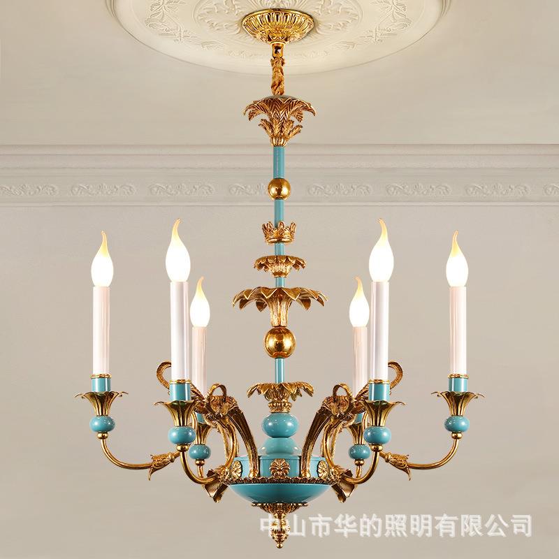 法式吊灯复古客厅餐厅灯田园乡村欧式别墅大气楼梯间蜡烛卧室灯具