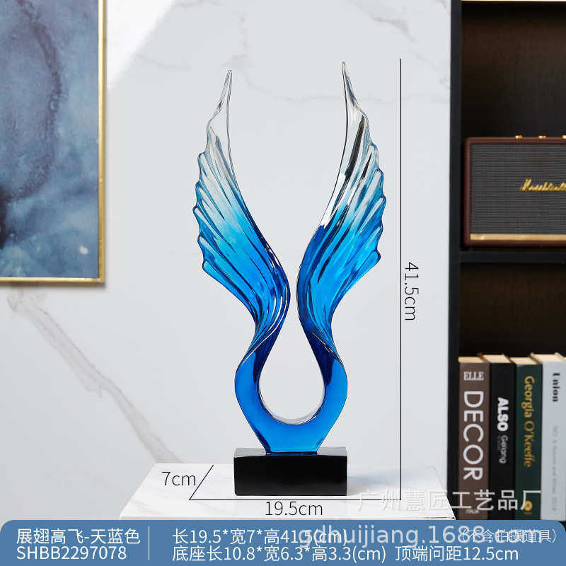 工艺品透明摆件家居大鹏送礼玄关装饰乔迁树脂电视柜高档礼品展翅