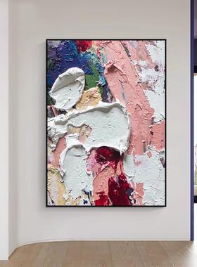 大芬油画村手绘油画黑白抽象玄关挂画客厅背景装饰画3d立体肌理画