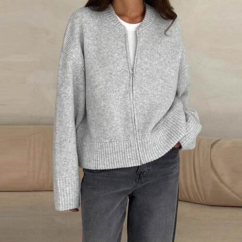 Women's Long Sleeve Zipper Sweater Casual Fall & Winter