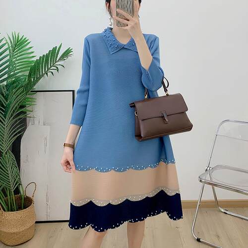 Printed dress plus plus size women's slimming spring skirt