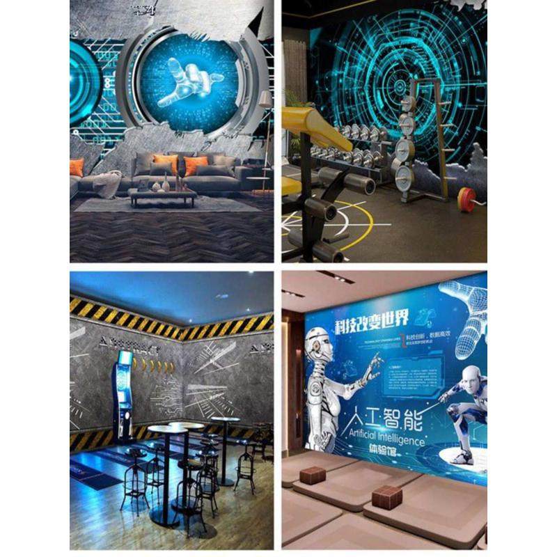 工业风KTV网咖科幻壁纸科技感健身房办公室背景墙纸立体金属壁画,家装主材,自贴墙纸/自粘墙纸,淘宝优惠券,粉丝福利购,淘宝优惠卷
