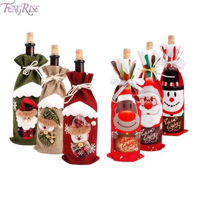 FengRise Christmas Decorations for Home Santa Claus Wine Bot