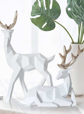 批发摆件客厅摆设电视柜家居装饰工艺品招财树脂鹿家居礼品