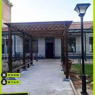 子防腐木葡萄架户外庭院凉亭实木架农村小子院爬F5M66SMS藤长廊架