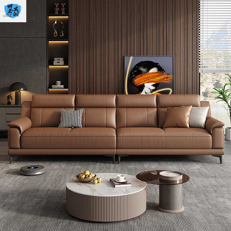 现代轻奢简约意式极简牛皮客厅沙发简约家具小户型高档真,住宅家具,皮艺沙发,淘宝优惠券,粉丝福利购,淘宝优惠卷