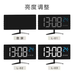 新版 带温度多功能电子钟LED钟学生宿舍闹钟亚克力面电子钟6615