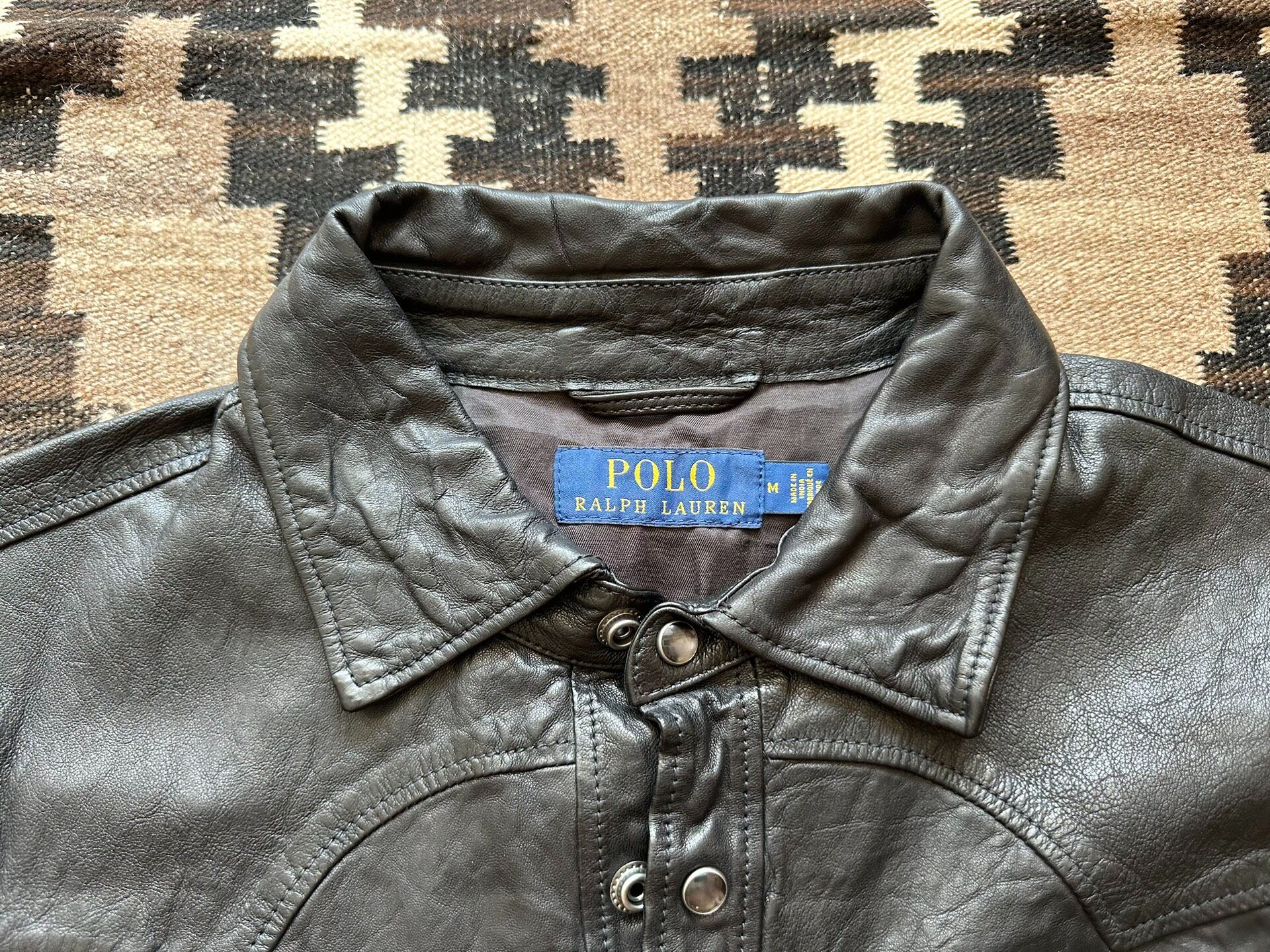 Polo Ralph Lauren Leather Shirt Jacket — label