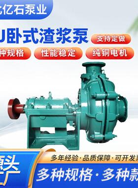 ZWJ渣浆泵卧式AH分数渣浆泵抽沙洗煤泥浆冶金电力尾矿浆泵250/200