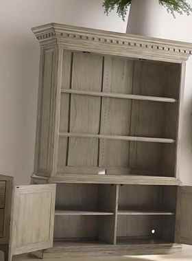 美式高端示实地木复古做旧书EFL柜酒开放式展柜落餐边柜柜雕花储