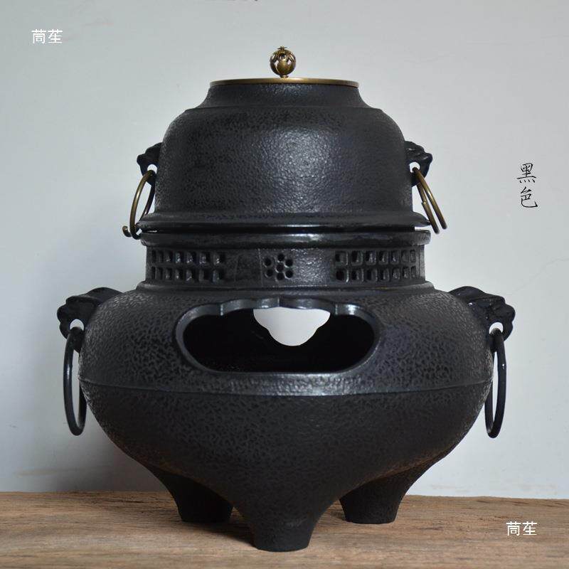 鬼面风炉 铸铁茶壶炭炉 风釜茶炉铁壶保温炉火钵乌榄炭橄榄碳