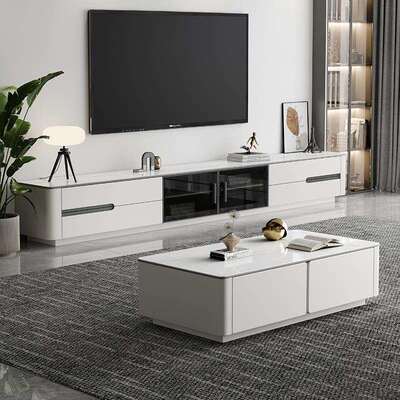 实木岩UZI板电视全柜几组合小地户型家用落地茶电视柜落柜储物柜