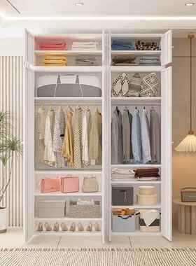 衣柜家用卧室出租用儿童衣橱简易房组装ZUF收纳柜铁钢制阳皮台储