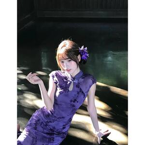 改良旗袍女新中式国风女装2025新款覆古高级感名媛收腰无袖连衣裙