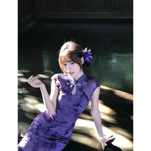 改良旗袍女新中式国风女装2025新款覆古高级感名媛收腰无袖连衣裙