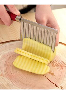 A1915切菜器波浪形土豆切花刀 不锈钢土豆切刀切条器薯条刀