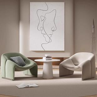 微单人发客厅阳台休闲笑躺卧室红366网懒人沙发休息区洽沙谈桌椅