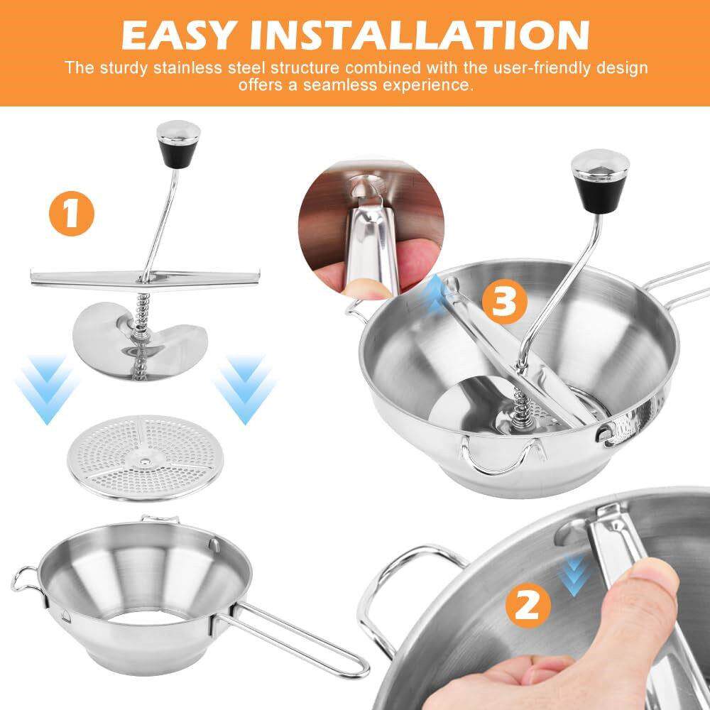 Food Mill for Tomato Sauce Applesauce Puree Baby Food Rotary
